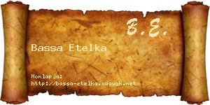 Bassa Etelka névjegykártya